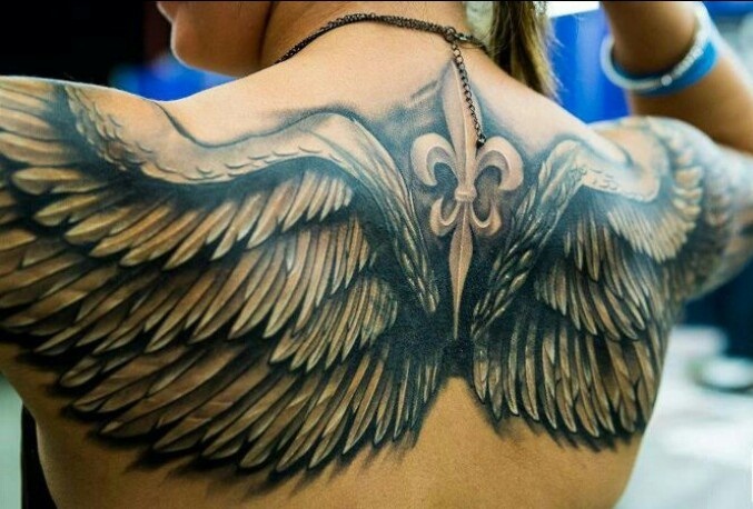 back tattoo Full women wings angel for