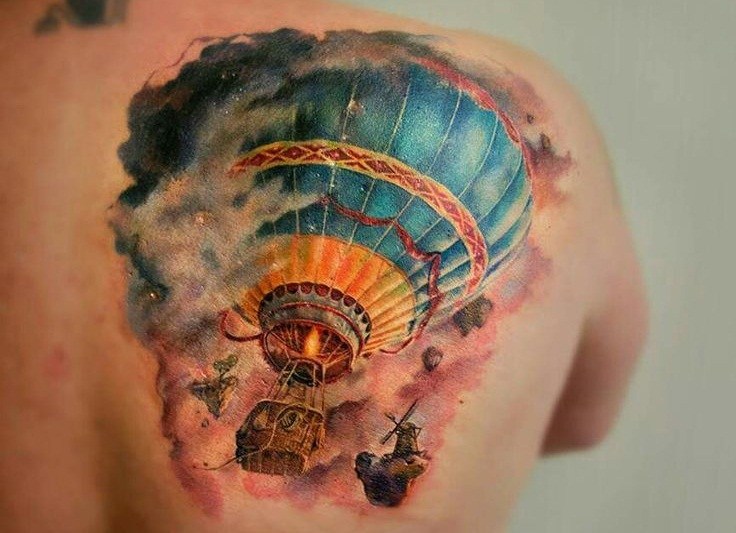 Minimalist Hot Air Balloon Tattoo - wide 9
