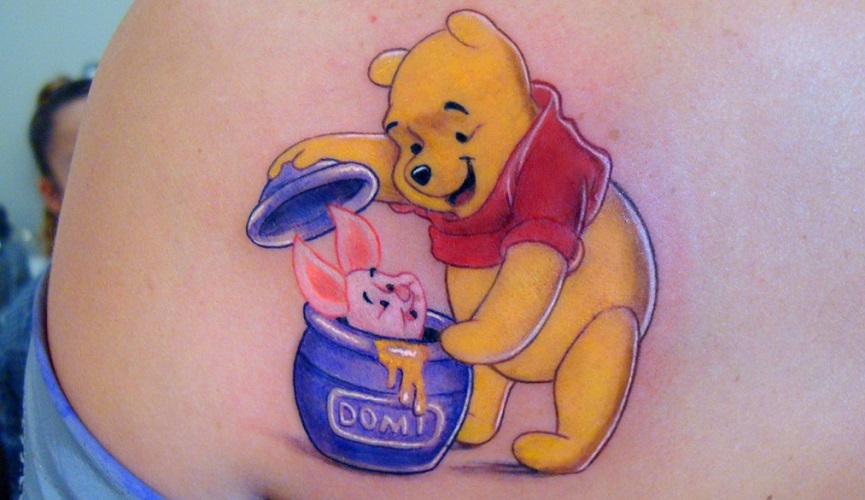 Pooh With Honey Pot Cartoon Tattoo  Done at Ink Wave Tattoo  Flickr