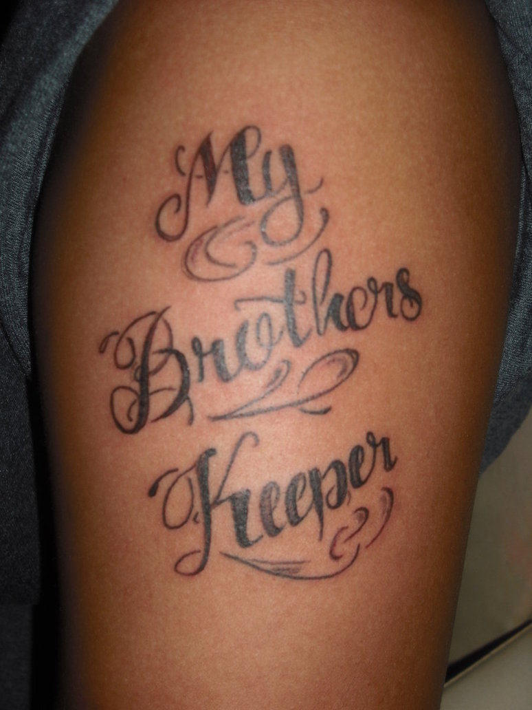 For I am my brothers keeper  Brother tattoos Forearm tattoo women  Remembrance tattoos