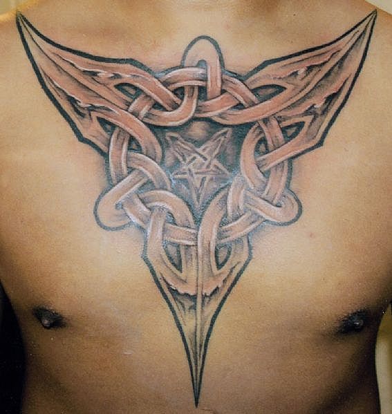 Knot tattoo design over chest