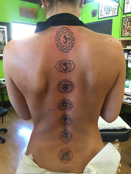 Chakra tattoo design on back