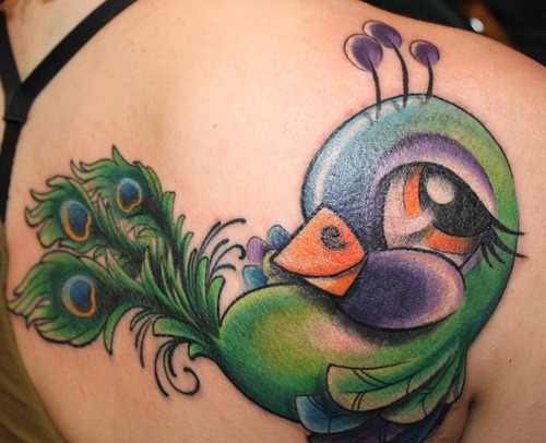 Lovely peacock tattoo idea