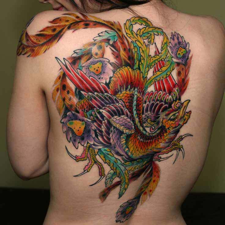 Japanese Peacock Tattooasian Phoenix Fire Bird Stock Vector Royalty Free  1211890165  Shutterstock