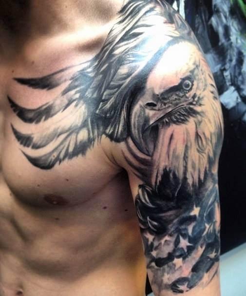 eagle feather tattoo shoulder