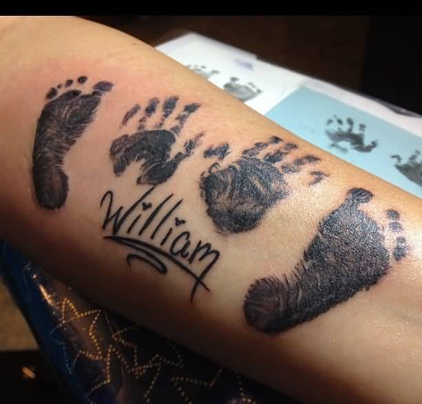 popular-william-name-handprint-and-footprint-tattoo