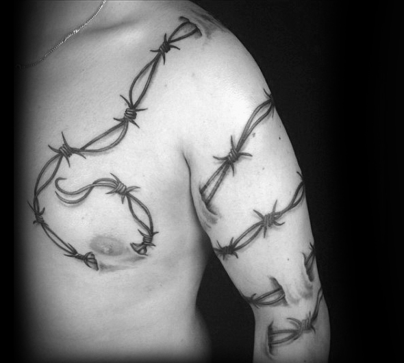 20 Barbed Wire Tattoos With Powerful and Creative Meanings - TattoosWin