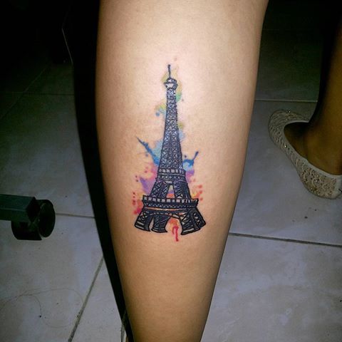 Eiffel Tower in sunset by tattooist Saegeem  Tattoogridnet
