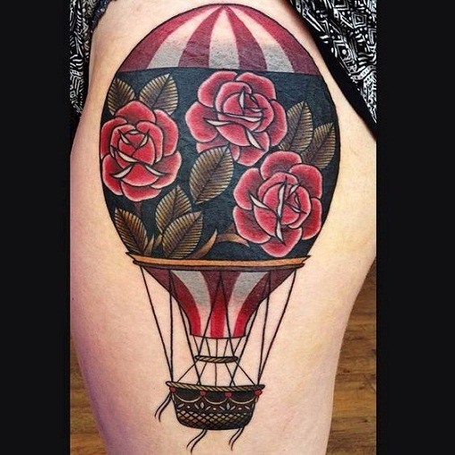 Pin by Mate on Tattoos  Balloon tattoo Air balloon tattoo Hot air  balloon tattoo