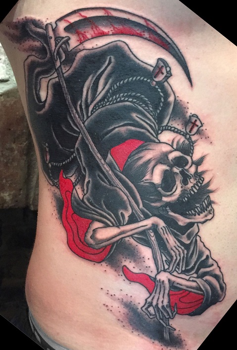 Sunset Tattoo  Traditional Grim Reaper tattoo done by TomTom