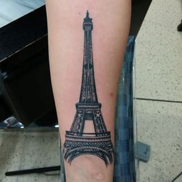 Little Tattoos  Eiffel tower tattoo on the right side ribcage