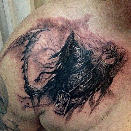 Tattoo uploaded by jackpadoin92  reaper chest for the homie straight from  the wall  Tattoodo