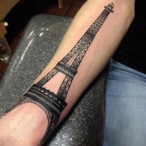 eiffel tower tattoo foot
