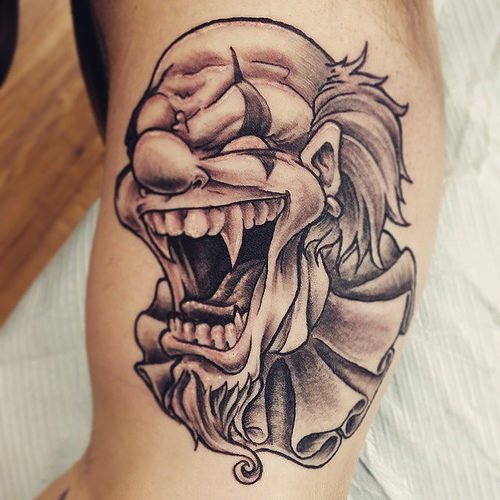 46 Evil Clown Tattoos and Their Mischievous and Dark Meanings - TattoosWin