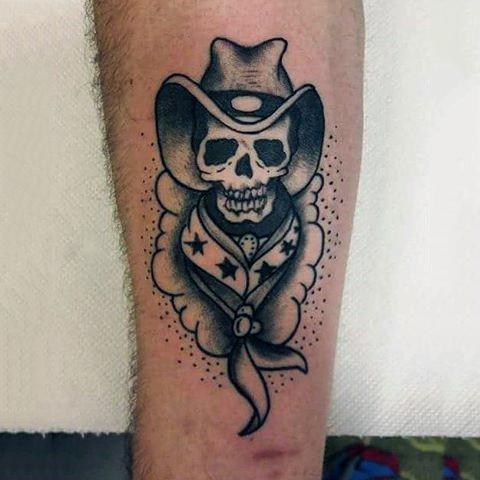 Classic cowboy skull by me Nicholas Adam  Visible Ink Tattoo  Malden MA   rtraditionaltattoos