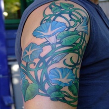 Morning Glory Flower Minimal Tattoo Hand Stock Vector Royalty Free  1664401798  Shutterstock