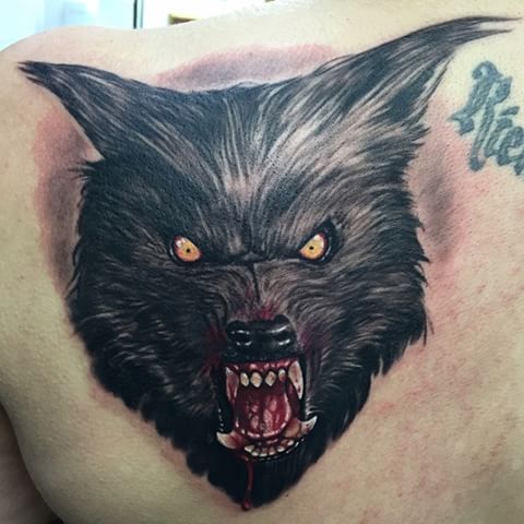 werewolf tattoo by Daniel Chashoudian TattooNOW