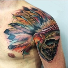 Indian skull by Phil Robertson: TattooNOW