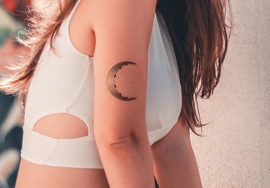Crescent Moon Tattoo On Hand Designs