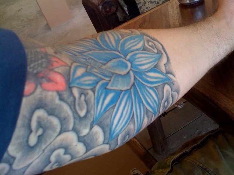Lotus Tattoo Blue Color