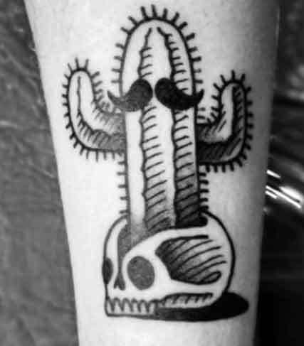 Cactus Tattoo With Mustache