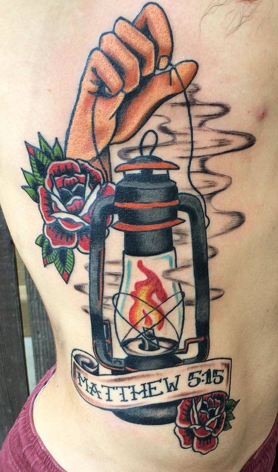 Lantern Tattoo on Side