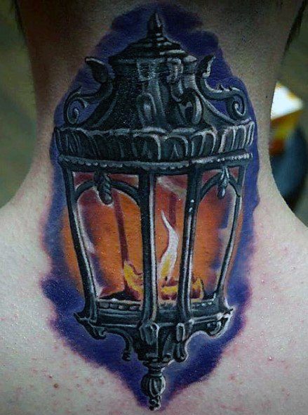Lantern Tattoo with Flame