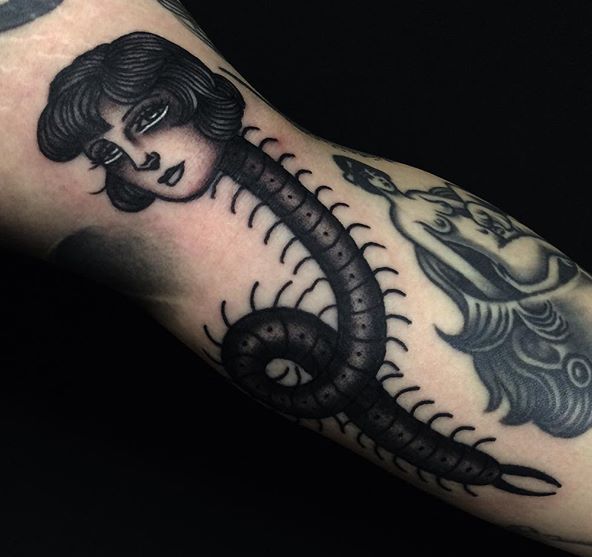 Centipede Tattoo For Men On Hand