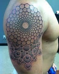 Honeycomb Tattoo For Men On Shoulder