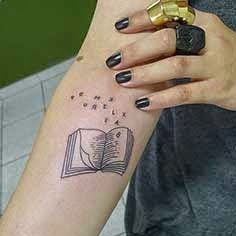 Book Tattoo on Forearm Woman