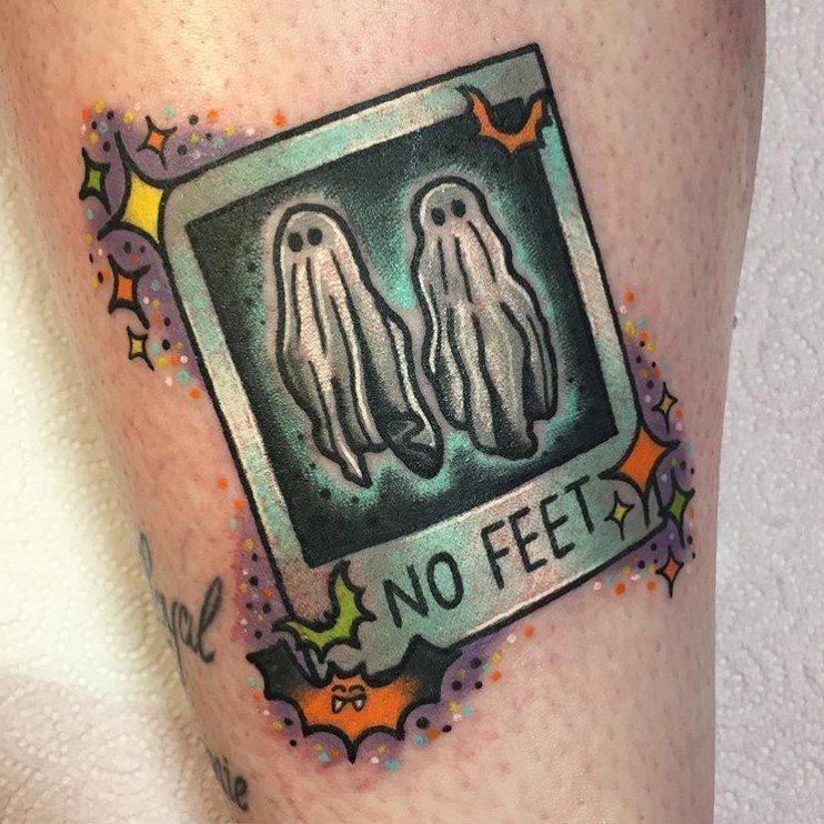 No Feet Ghost Tattooo on Leg