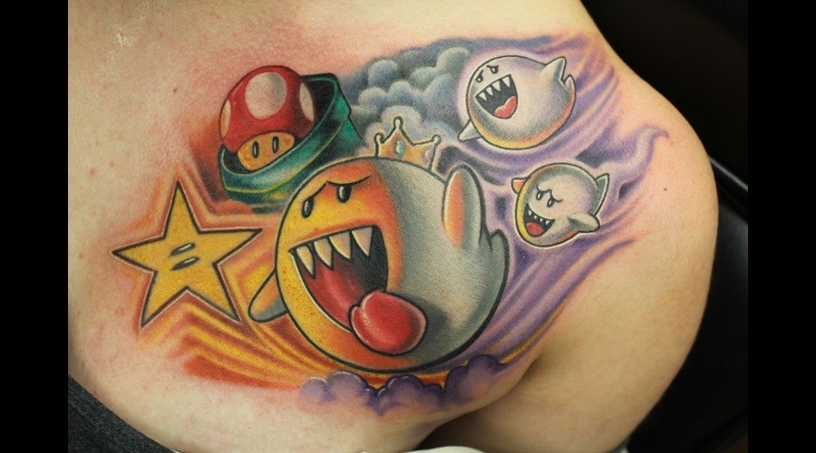 Mario Ghost Boo Diddly on stomach