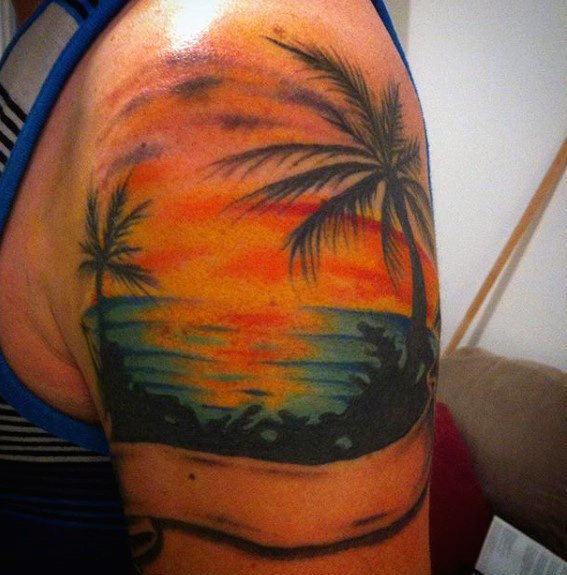 Palm Tree Tattoo Water Color