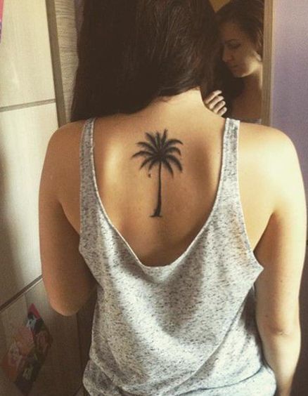 Palm Tree Tattoo On back For Women
