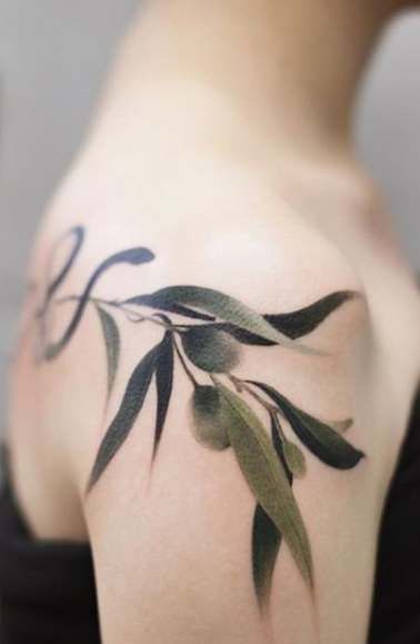 Plant Tattoo On Shoulder