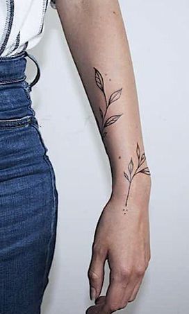 Plant Tattoo On Wrist Of A Girl