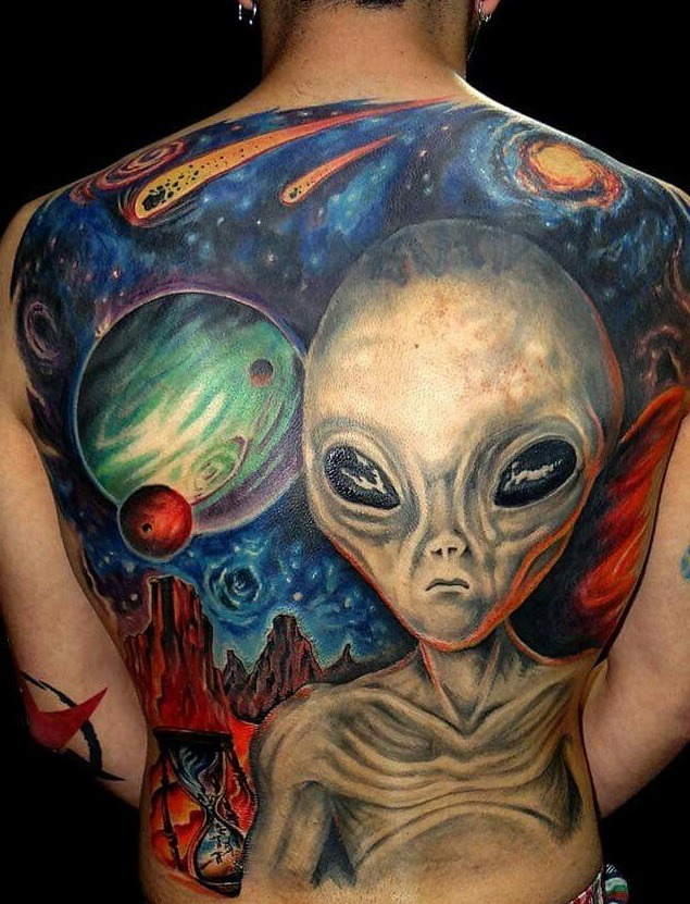 Alien Tattoo for Men at Back