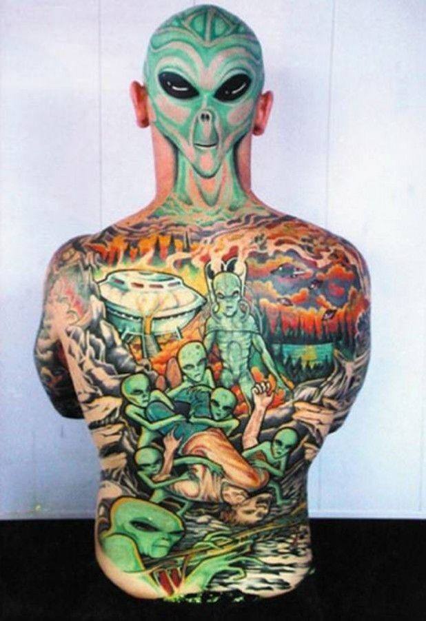 Alien Tattoo at Back