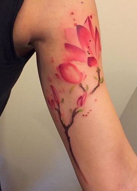 Magnolia Tattoo on Hand