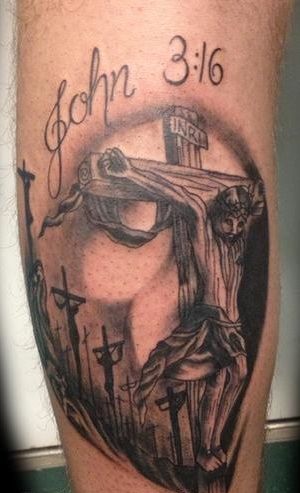 John 3:16 with cross Tattoo.
