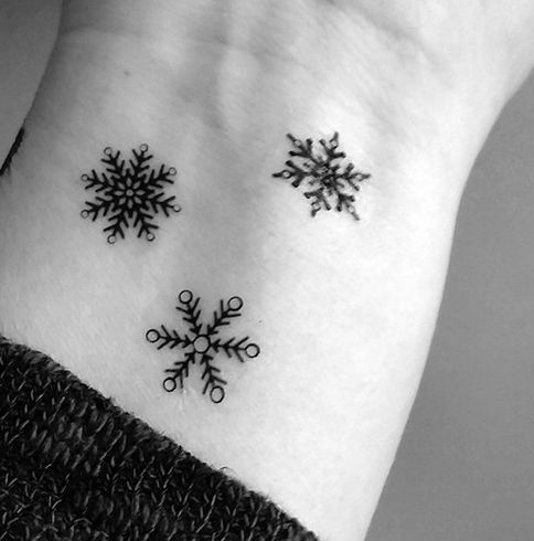 Snowflake Tattoo on wrist.