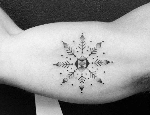 Snowflake Tattoo On Hand.