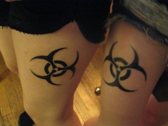 Couple Biohazard Tattoo
