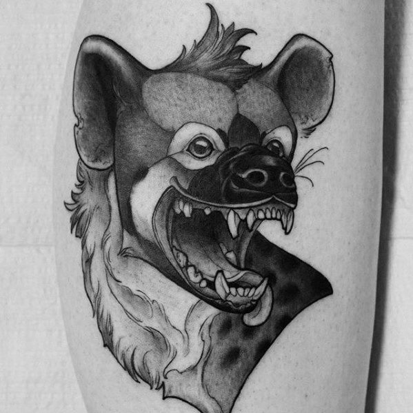 Black Color Hyena Tattoo  for Men