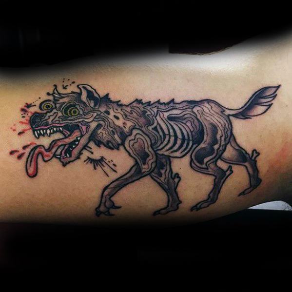 Hyena Tattoo  on Bicep for Men