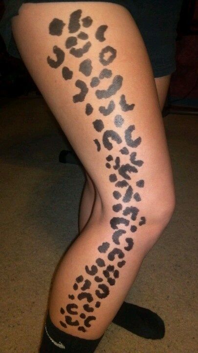 Cheetah Tattoo on Leg for Women
