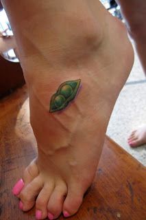 Peas Pod   Tattoo on foot
