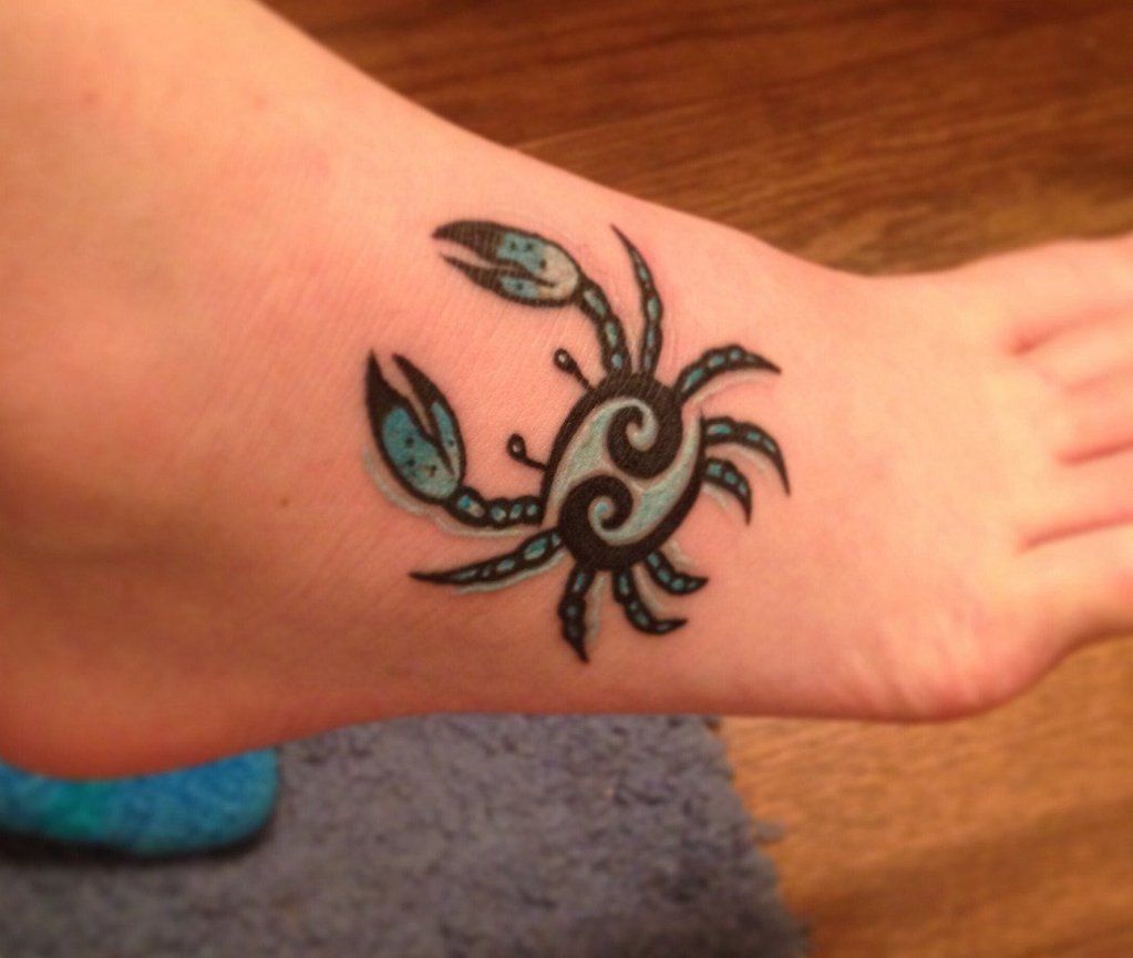 Blue Crab Tattoo on Foot