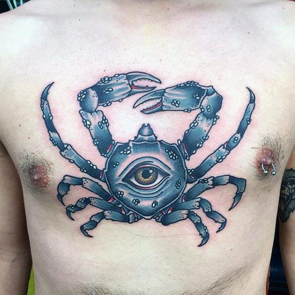 Big Crab Tattoo on Chest