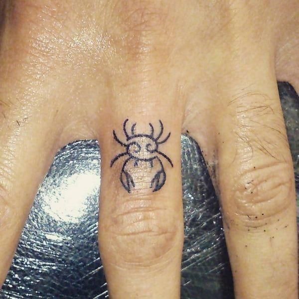 Crab Tattoo on Finger